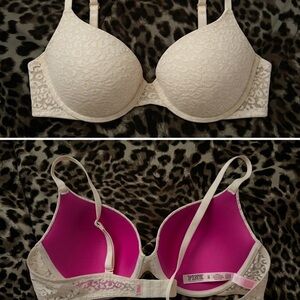 PINK Victoria’s Secret Leopard Lace Push-Up Bra - 38C - Lightly Used
